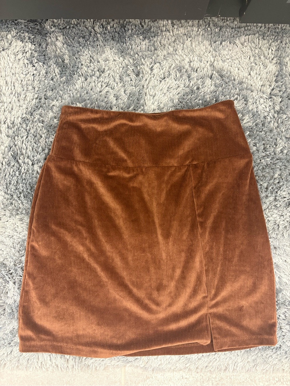 Ultra Flirt Corduroy Mini Skirt in Rust Brown